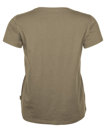 Green Hunter Brown Khaki coloured Pinewood Womens 3 Pack T-Shirt on white background 