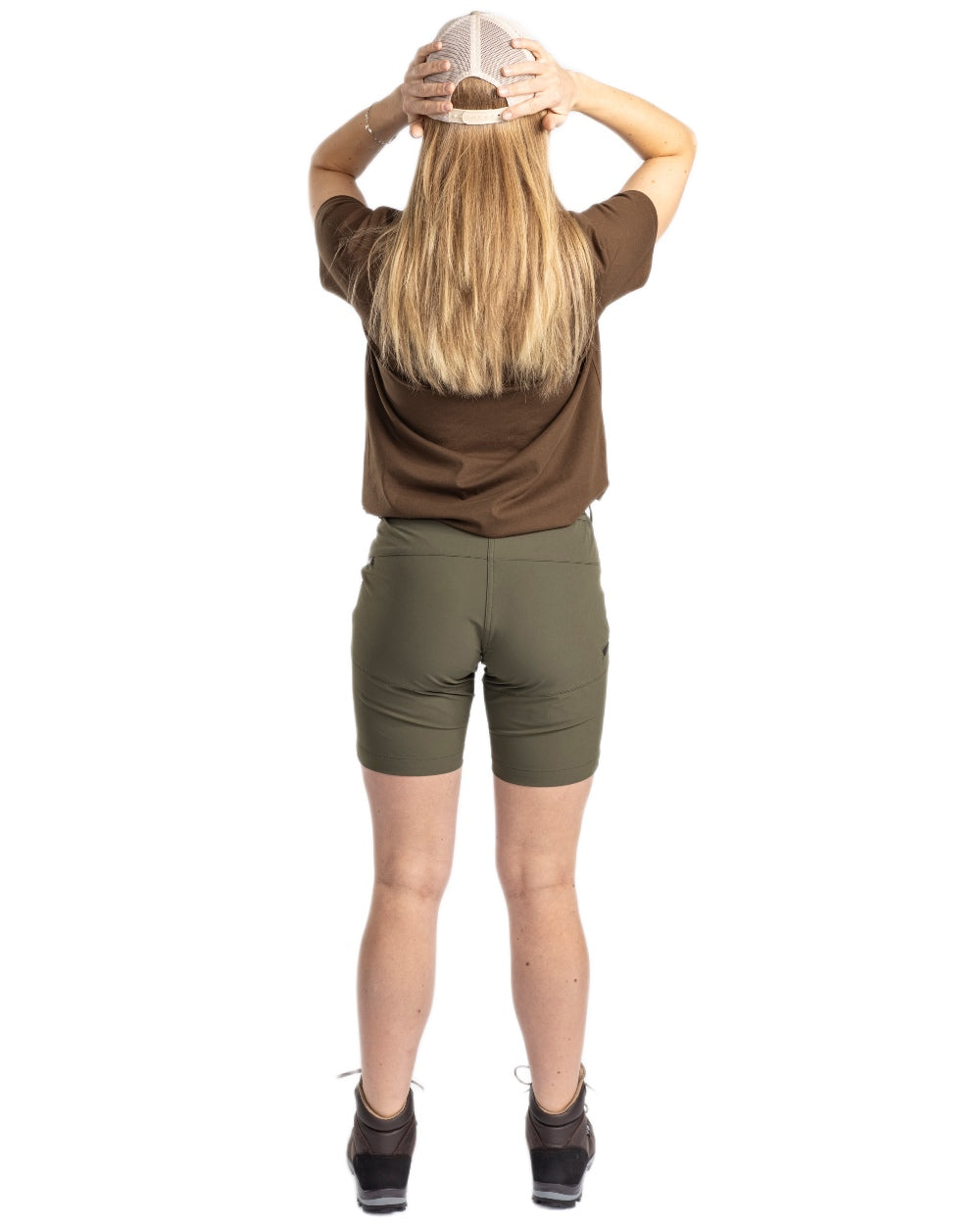 Green Hunter Brown Khaki coloured Pinewood Womens 3 Pack T-Shirt on white background 