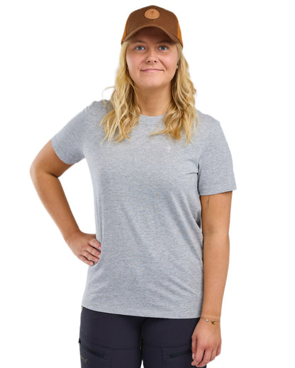 Grey Melange Dark Pink Black coloured Pinewood Womens 3 Pack T-Shirt on white background 