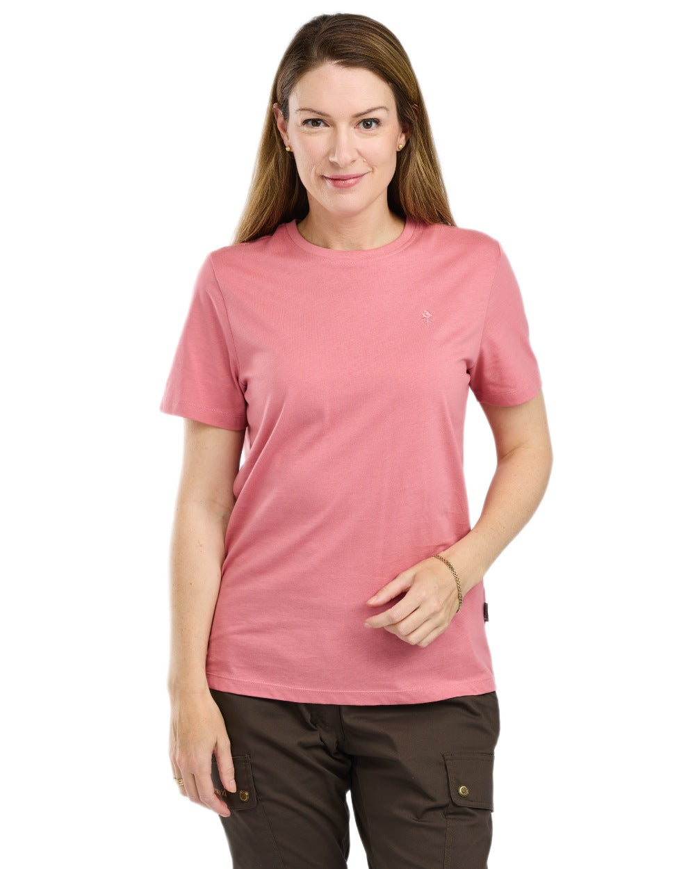 Grey Melange Dark Pink Black coloured Pinewood Womens 3 Pack T-Shirt on white background 