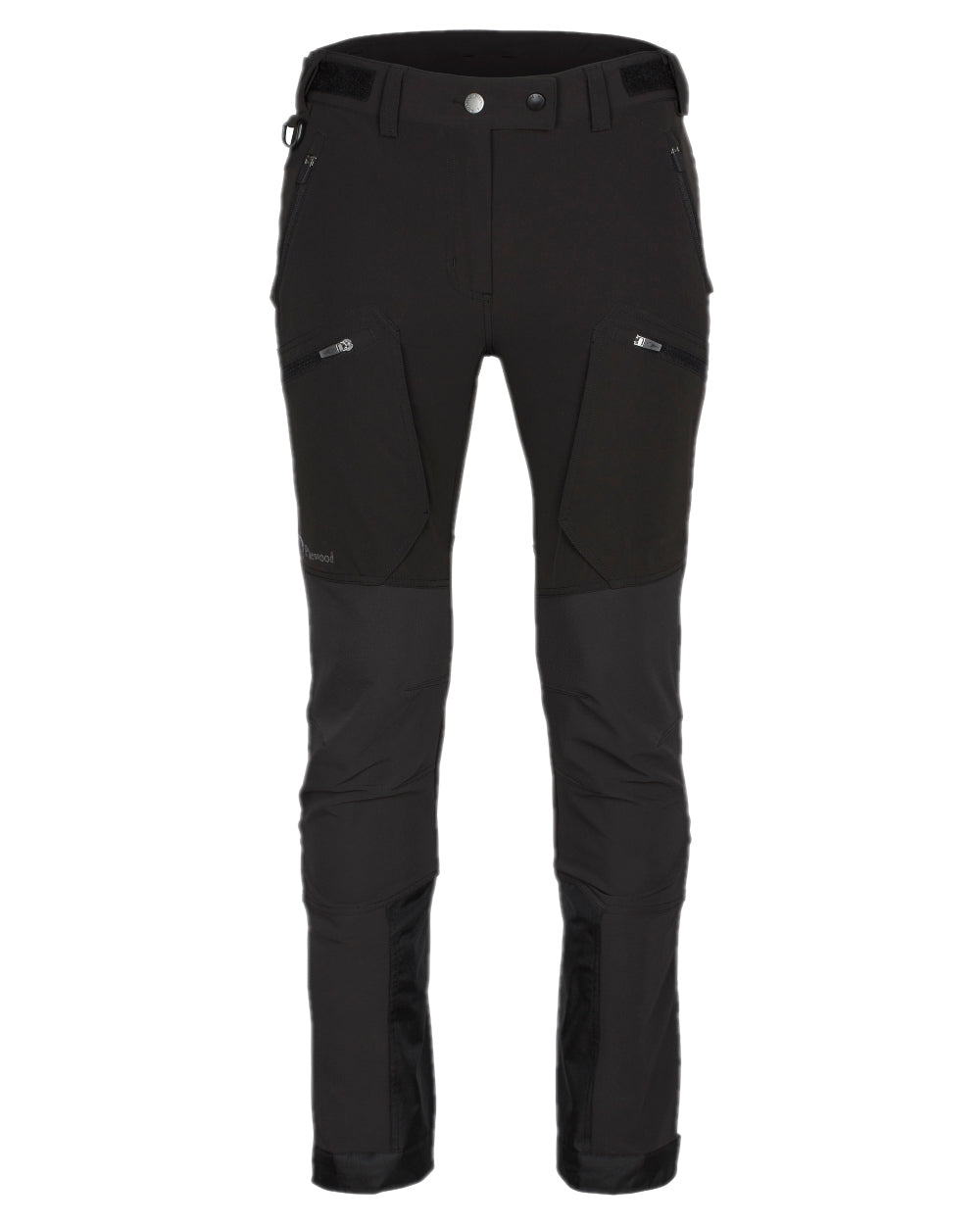 Black Coloured Pinewood Womens Abisko Adventure Trousers on white background 