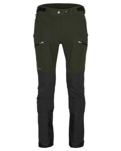 Moss Green Coloured Pinewood Womens Abisko Adventure Trousers on white background 