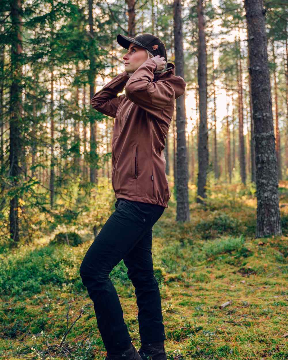 Black Coloured Pinewood Womens Abisko Brenton Trousers on outdoor background 