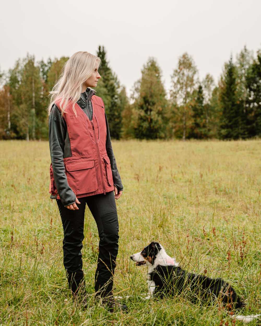Black Coloured Pinewood Womens Abisko Brenton Trousers on outdoor background 