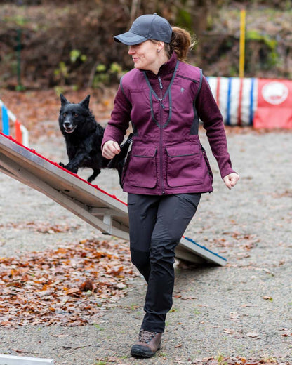 Black Coloured Pinewood Womens Abisko Brenton Trousers on outdoor background 