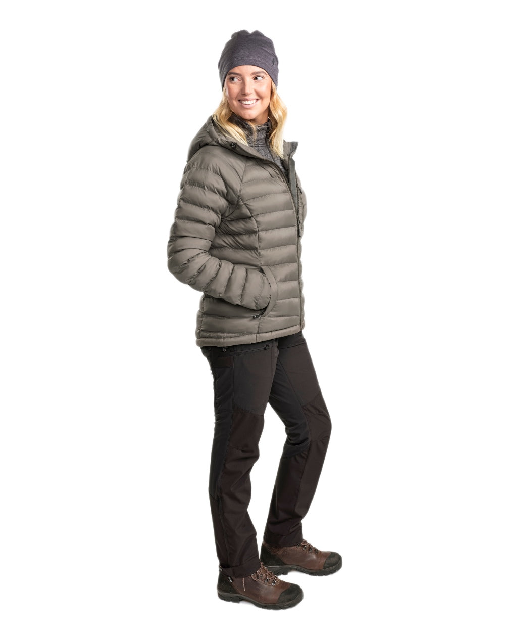 Black Coloured Pinewood Womens Abisko Brenton Trousers on white background 