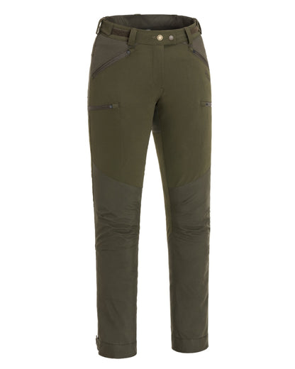 Dark Olive Suede Brown Coloured Pinewood Womens Abisko Brenton Trousers on white background 