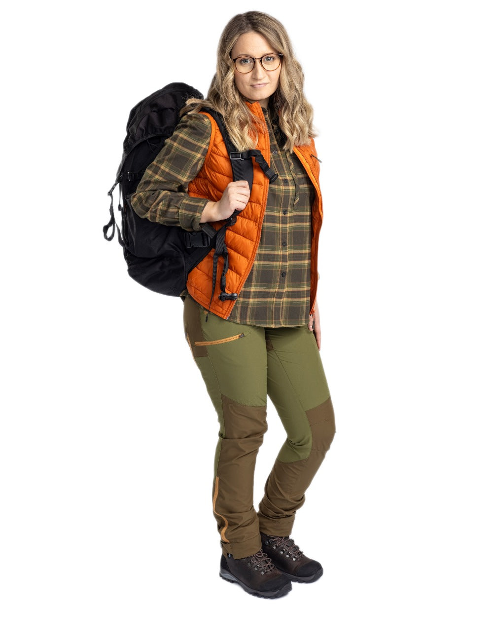 Leaf Hunting Olive Coloured Pinewood Womens Abisko Brenton Trousers on white background 