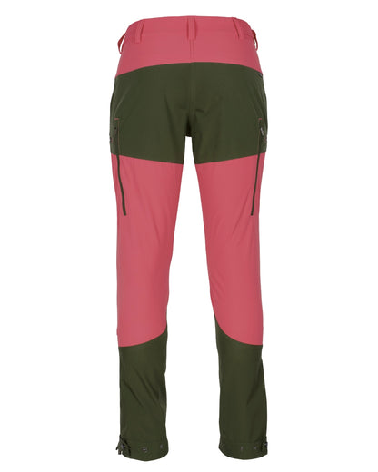 Pink Blush Mossgreen Coloured Pinewood Womens Abisko Brenton Trousers on white background 