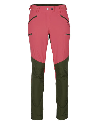 Pink Blush Mossgreen Coloured Pinewood Womens Abisko Brenton Trousers on white background 