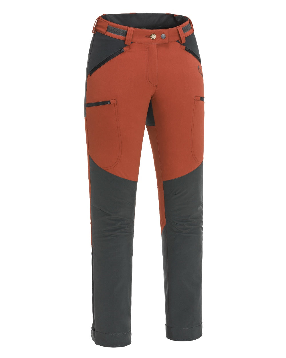 Terracotta Dark Anthracite Coloured Pinewood Womens Abisko Brenton Trousers on white background 