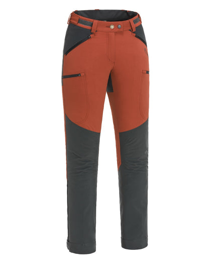 Terracotta Dark Anthracite Coloured Pinewood Womens Abisko Brenton Trousers on white background 