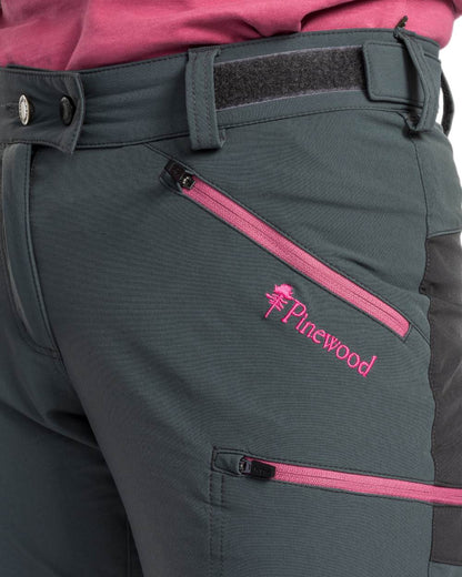 Urban Grey Dark Anthracite Coloured Pinewood Womens Abisko Brenton Trousers on white background 