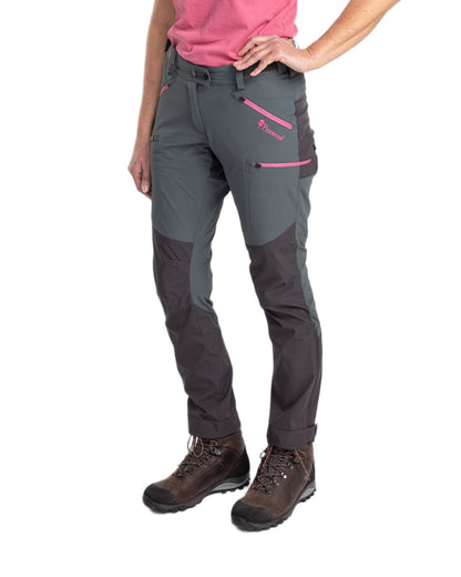 Urban Grey Dark Anthracite Coloured Pinewood Womens Abisko Brenton Trousers on white background 