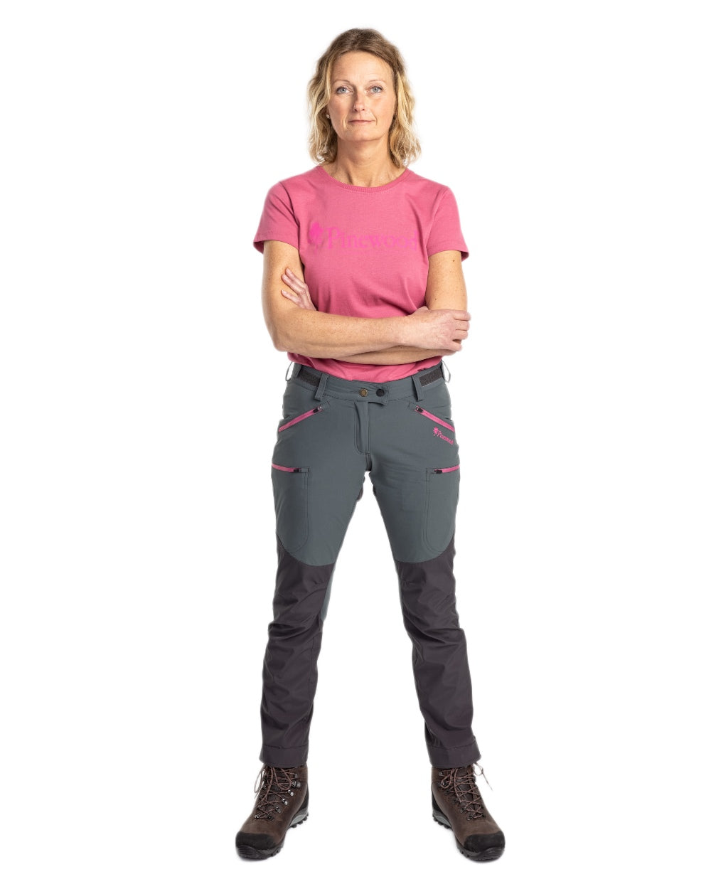 Urban Grey Dark Anthracite Coloured Pinewood Womens Abisko Brenton Trousers on white background 