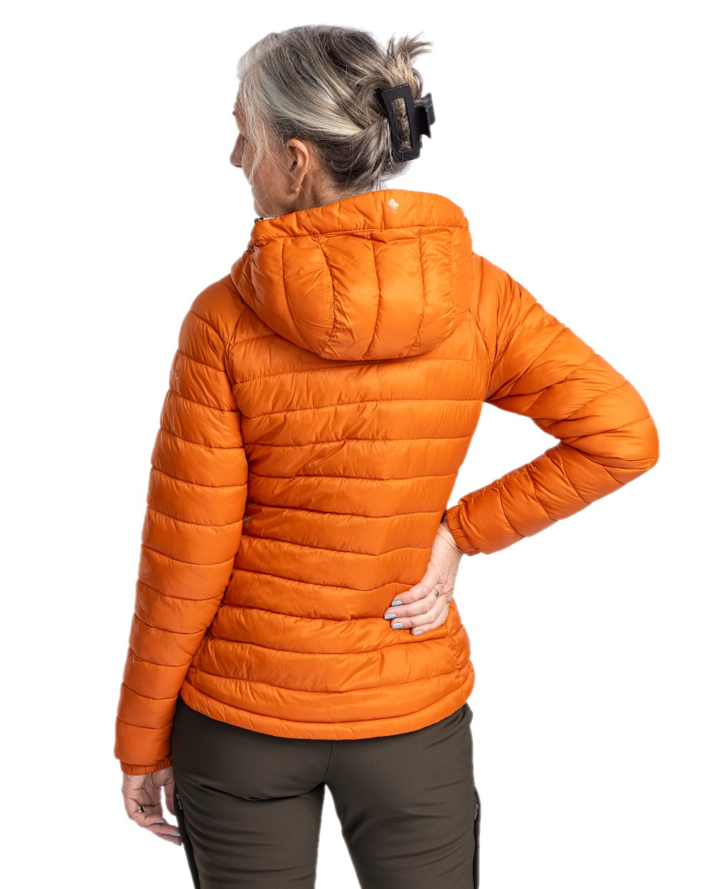 Burned Orange Coloured Pinewood Womens Abisko Insulation Jacket on white background 
