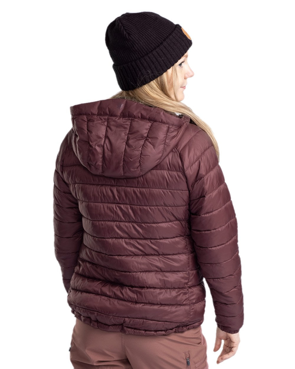 Earth Plum Coloured Pinewood Womens Abisko Insulation Jacket on white background 