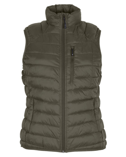 Clover Green Coloured Pinewood Womens Abisko Insulation Vest on white background 
