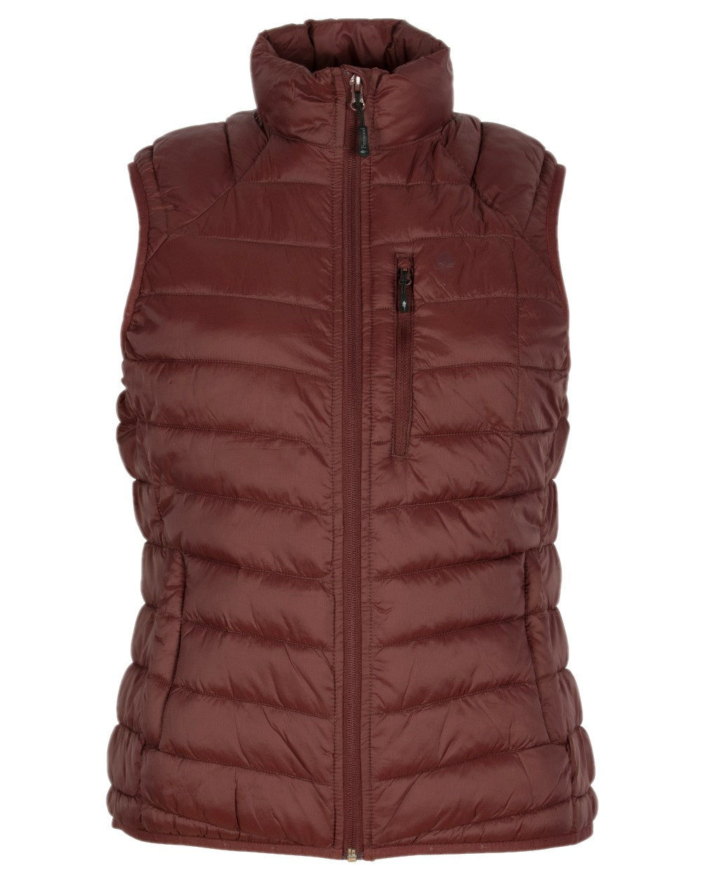 Earth Plum Coloured Pinewood Womens Abisko Insulation Vest on white background 