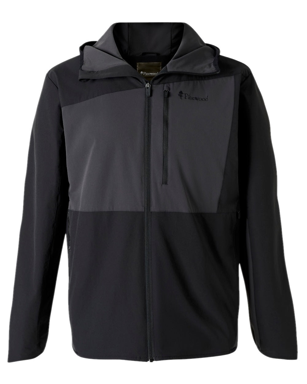 Black Dark Anthracite Coloured Pinewood Womens Abisko Light Stretch Jacket on white background 