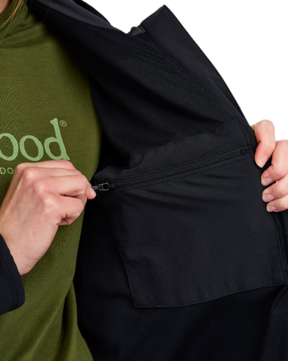 Black Dark Anthracite Coloured Pinewood Womens Abisko Light Stretch Jacket on white background 