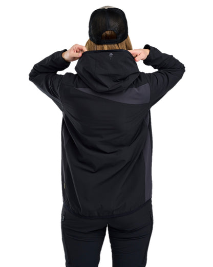 Black Dark Anthracite Coloured Pinewood Womens Abisko Light Stretch Jacket on white background 