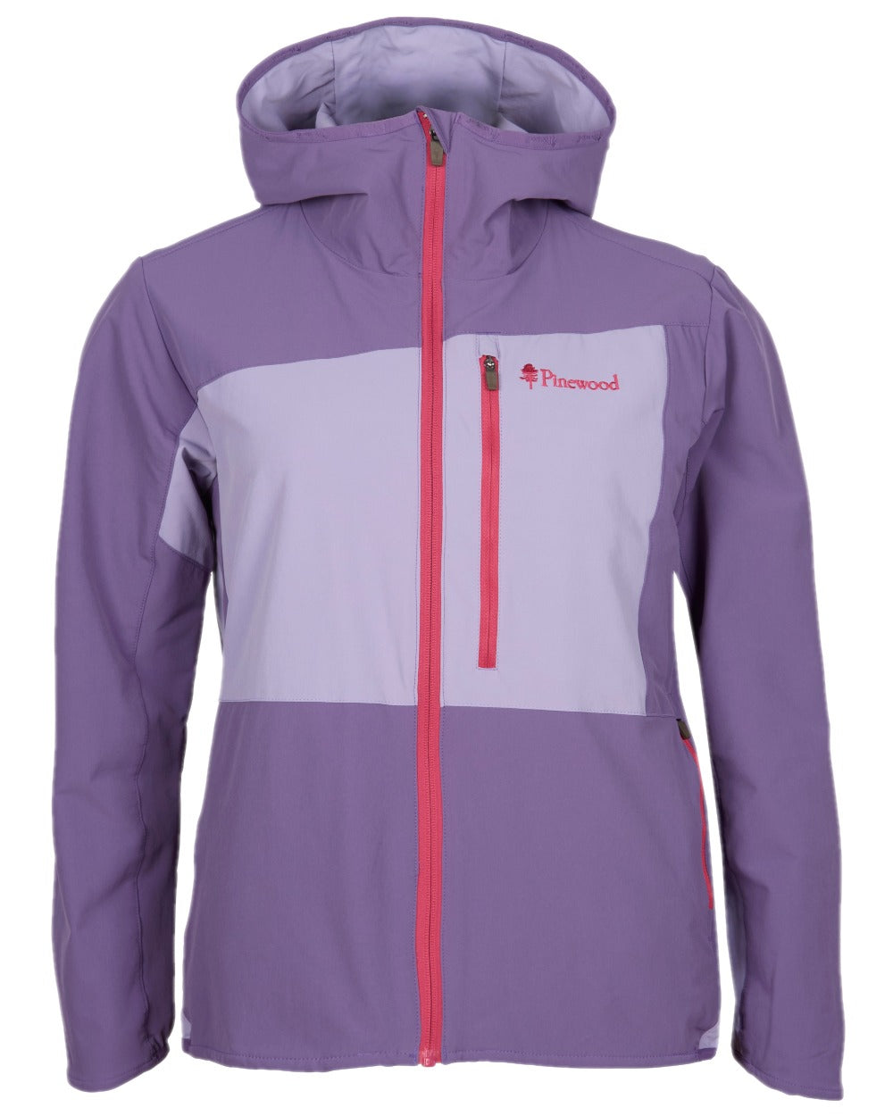Light Lilac Coloured Pinewood Womens Abisko Light Stretch Jacket on white background 