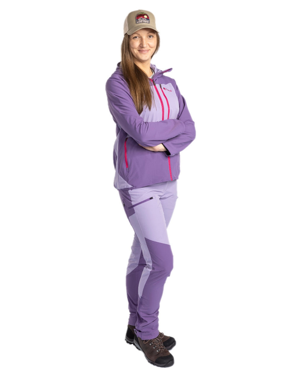 Light Lilac Coloured Pinewood Womens Abisko Light Stretch Jacket on white background 