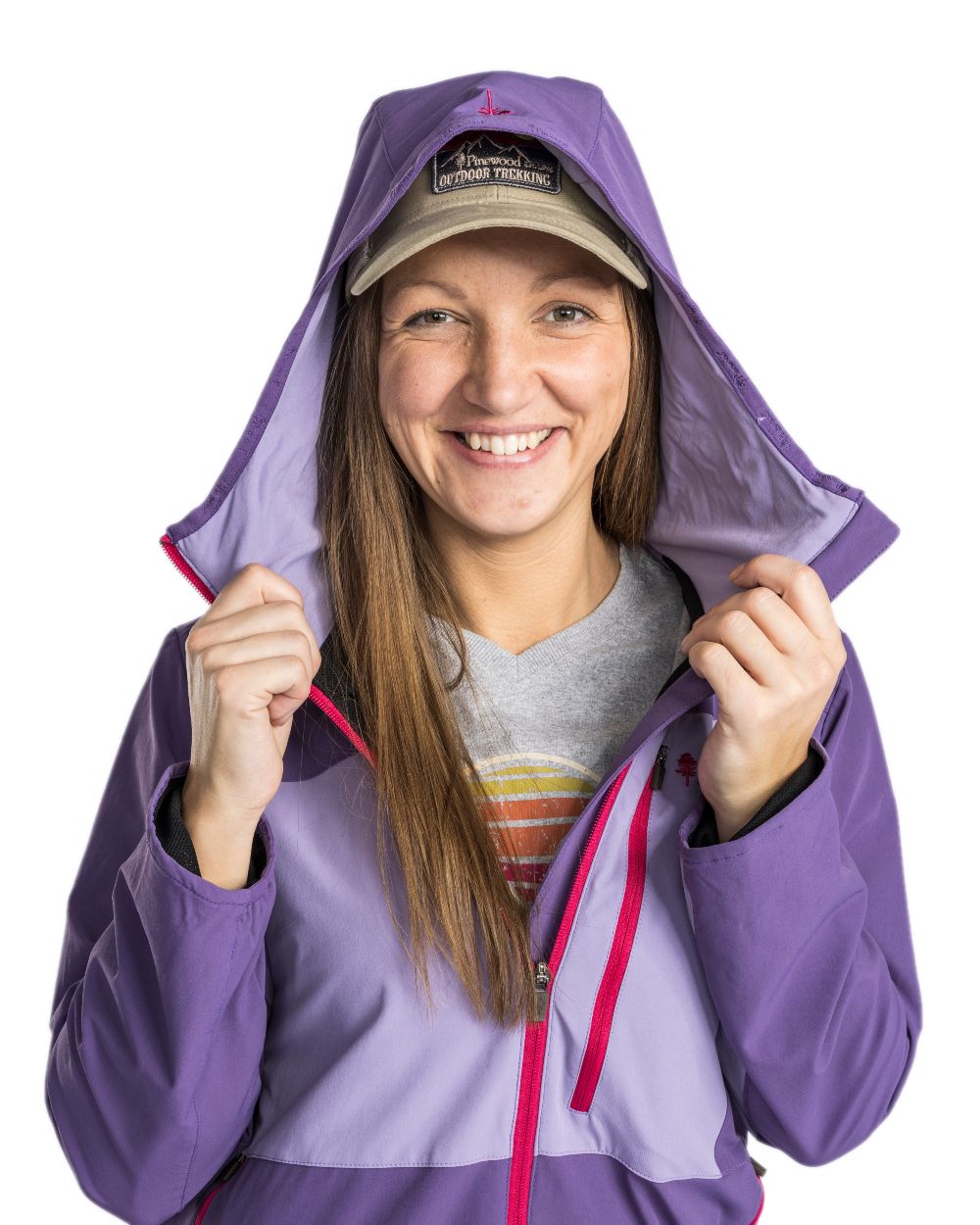 Light Lilac Coloured Pinewood Womens Abisko Light Stretch Jacket on white background 