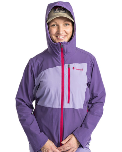 Light Lilac Coloured Pinewood Womens Abisko Light Stretch Jacket on white background 