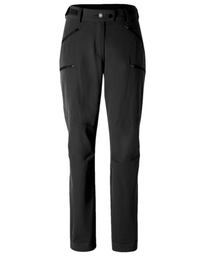 Black Coloured Pinewood Womens Abisko Light Stretch Trousers on white background 