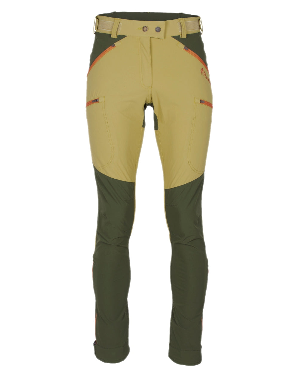 Golden Hay Mossgreen Coloured Pinewood Womens Abisko Light Stretch Trousers on white background 