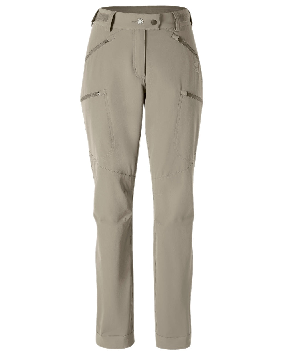 Mole Brown Coloured Pinewood Womens Abisko Light Stretch Trousers on white background 