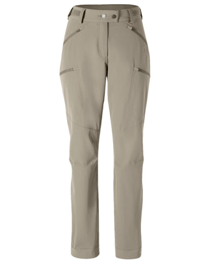 Mole Brown Coloured Pinewood Womens Abisko Light Stretch Trousers on white background 