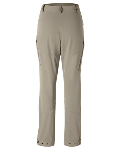 Mole Brown Coloured Pinewood Womens Abisko Light Stretch Trousers on white background 