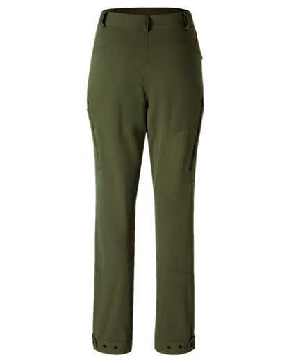 Mossgreen Coloured Pinewood Womens Abisko Light Stretch Trousers on white background 