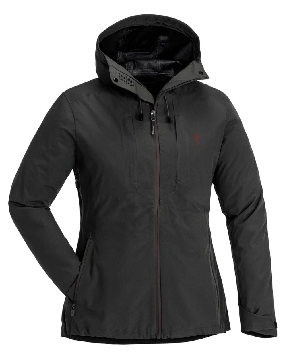 Dark Anthracite coloured Pinewood Womens Abisko Telluz Three Layer Jacket on white background 