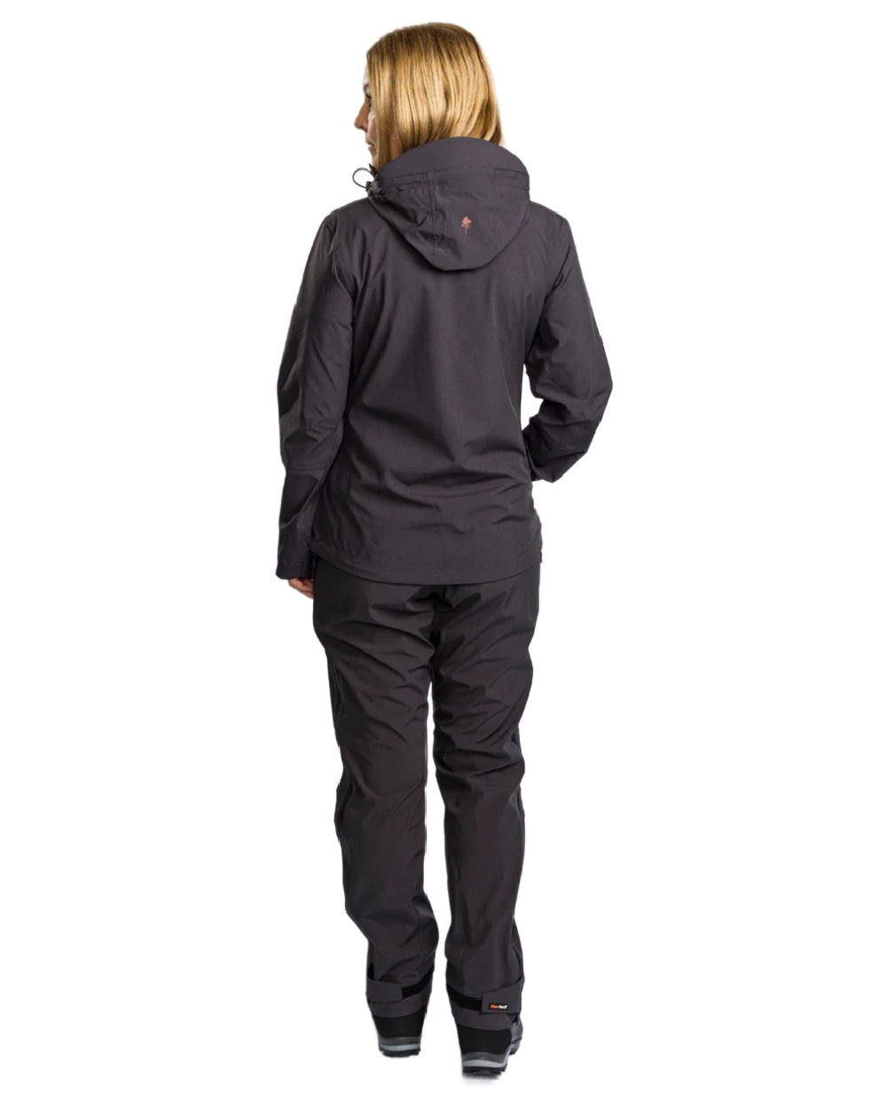 Dark Anthracite coloured Pinewood Womens Abisko Telluz Three Layer Jacket on white background 