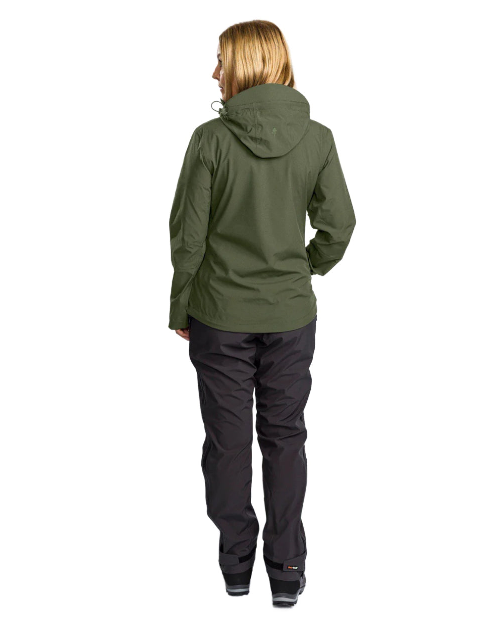 Moss Green coloured Pinewood Womens Abisko Telluz Three Layer Jacket on white background 