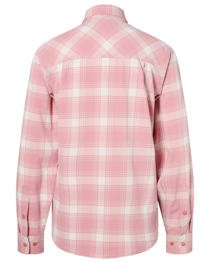 Light Pink White coloured Pinewood Womens Abisko Trekking InsectSafe Long Sleeve Shirt on white background 