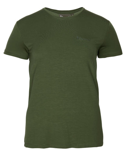 Pine Green coloured Pinewood Womens Active Fast-Dry T-Shirt on white background 