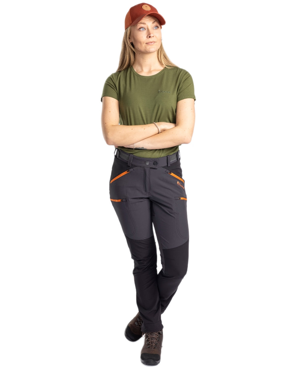 Pine Green coloured Pinewood Womens Active Fast-Dry T-Shirt on white background 