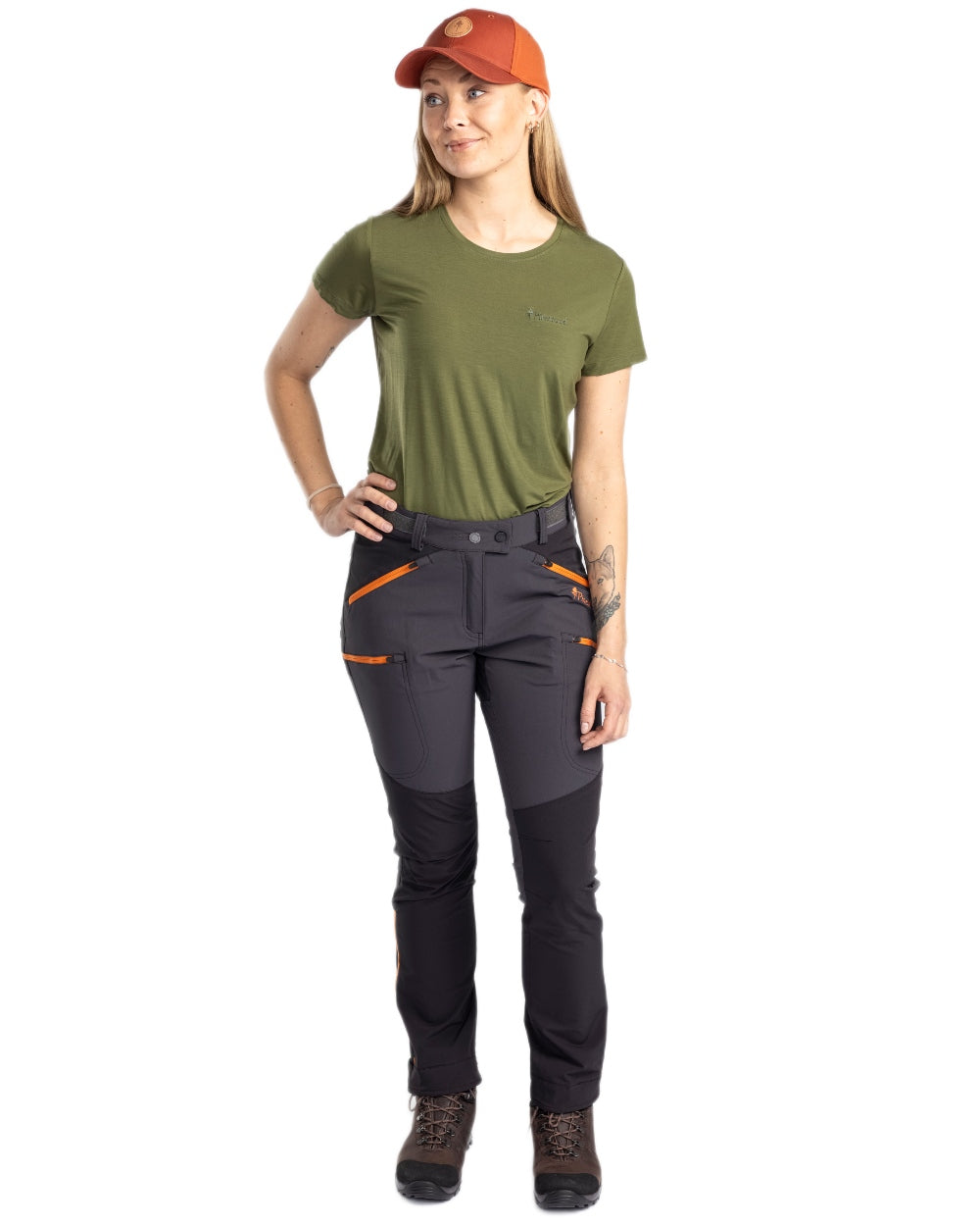 Pine Green coloured Pinewood Womens Active Fast-Dry T-Shirt on white background 
