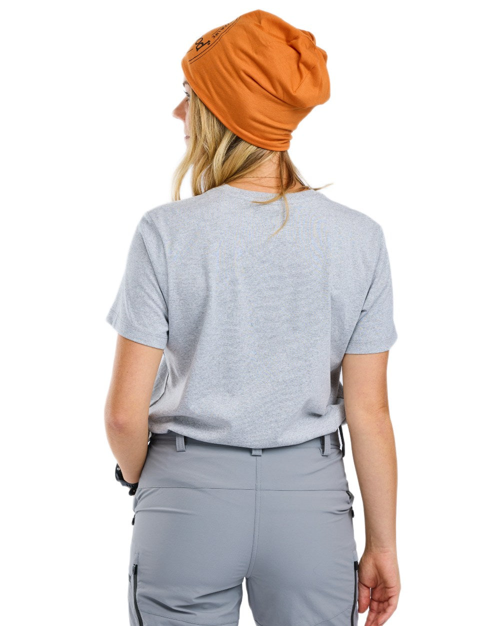 Light Grey Melange Combo coloured Pinewood Womens Birding T-Shirt on white background 