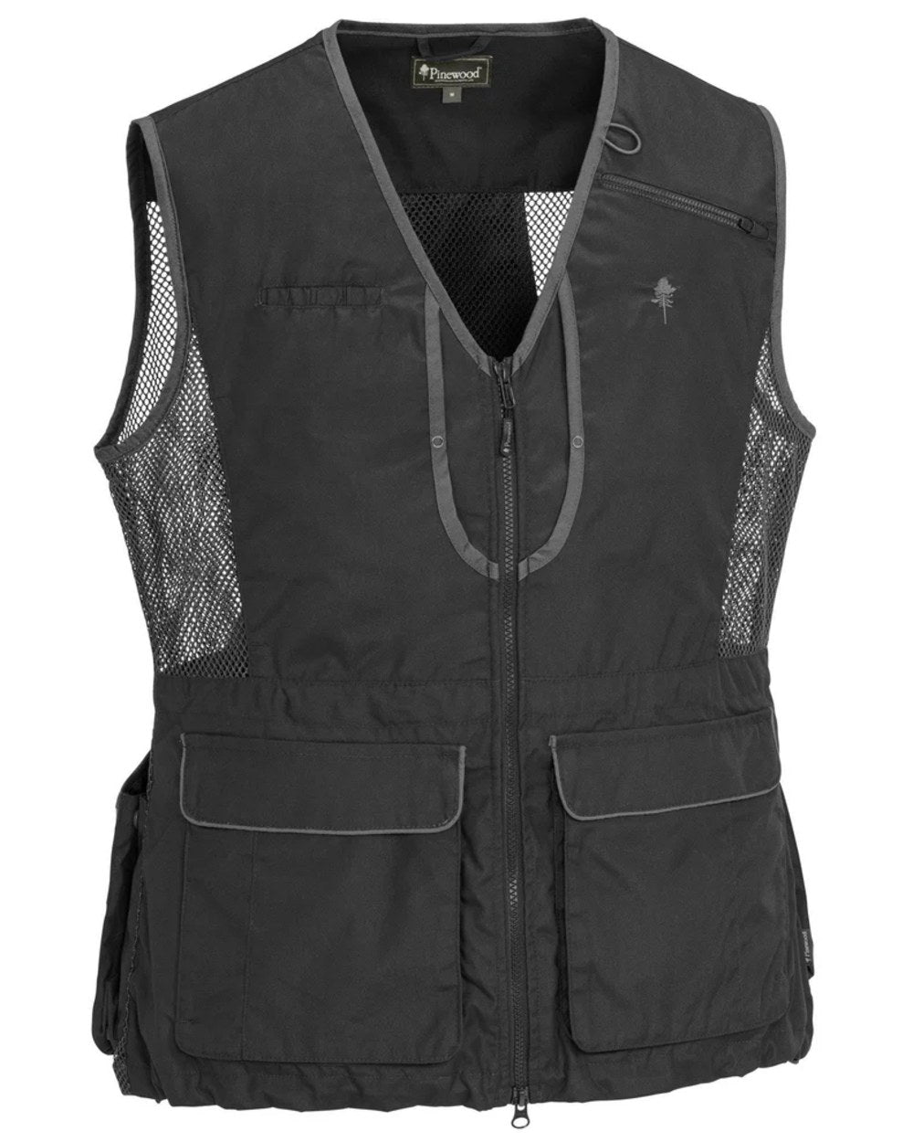 Black Dark Anthracite coloured Pinewood Womens Dog Sports 2.0 Vest on white background 