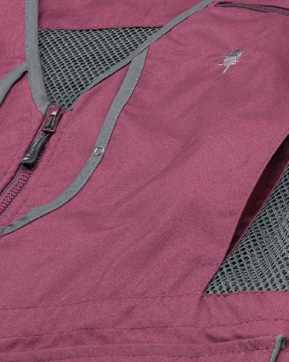 Plum Dark Anthracite coloured Pinewood Womens Dog Sports 2.0 Vest on white background 