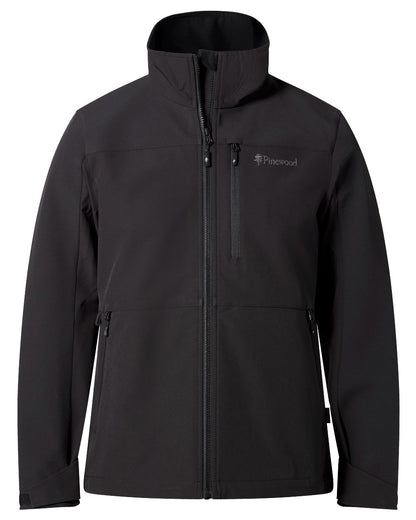 Black coloured Pinewood Womens Dog Sports Hybrid Stretch Jacket on white background 
