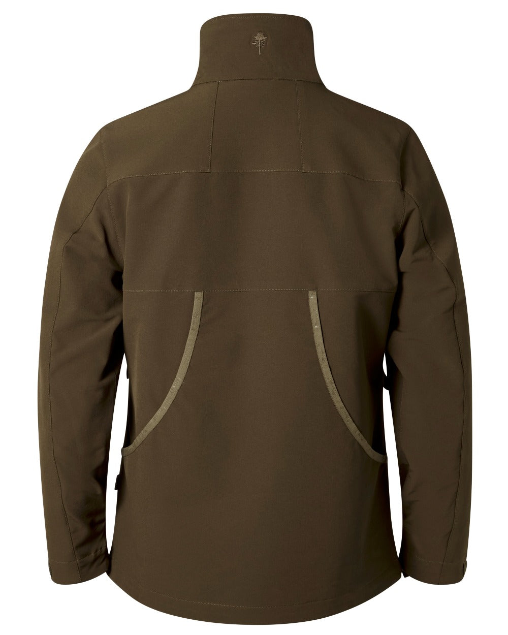 Dark Olive coloured Pinewood Womens Dog Sports Hybrid Stretch Jacket on white background 