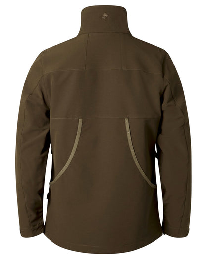 Dark Olive coloured Pinewood Womens Dog Sports Hybrid Stretch Jacket on white background 