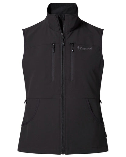 Black coloured Pinewood Womens Dog Sports Stretch Vest on white background 